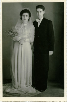Wedding portrait of Marie Israel Bendicha and Eliezer Israel
