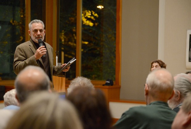 Salzmann at exhibit opening sponsored by Stroum Jewish Studies Program