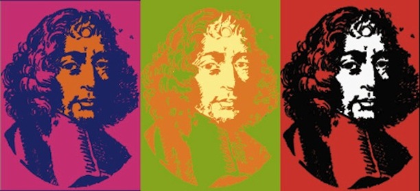 The many faces of Baruch Spinoza, whose reentry into the Jewish community was recently debated. Image via Presseurop.