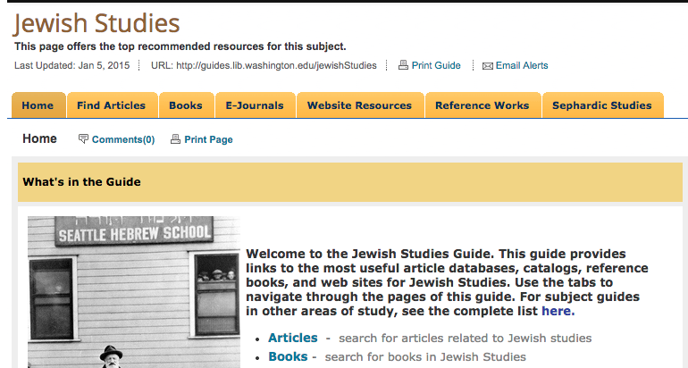 Jewish Studies Library Guide