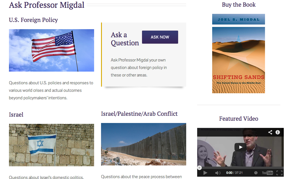 The Stroum Center for Jewish Studies helped Joel Migdal build a new website.