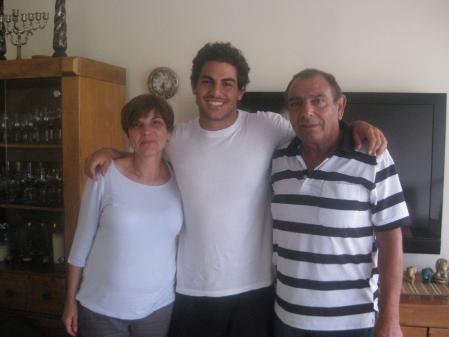 Justin Shanitkvich, pictured with his family in Israel, 2011.