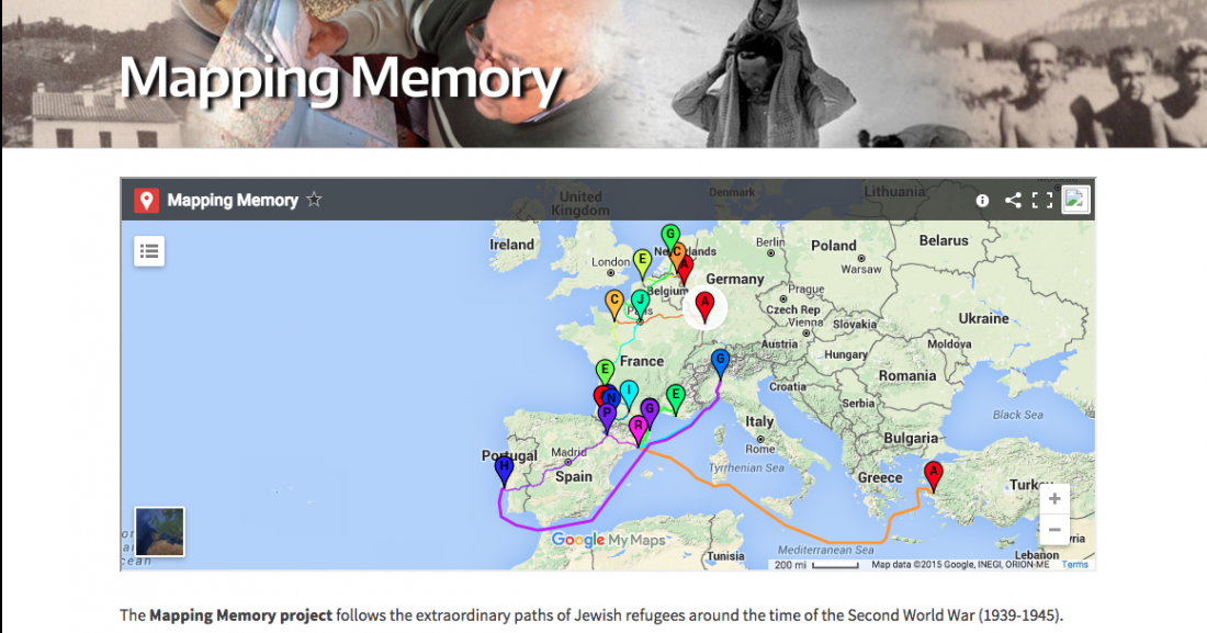 The homepage of Ryan Gompertz's Mapping Memory project.