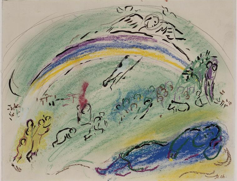 Marc Chagall, "Noah and the Rainbow," 1963. Image via WikiArt.