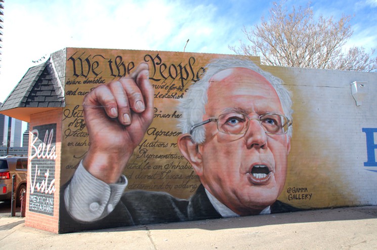 Bernie Sanders in a mural by Denver artist Gamma. Photo by Lindsey Bartlett.