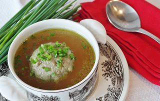 Liver dumpling soup
