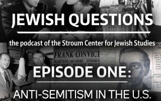 Collage of black-and-white photos related to anti-Semitism