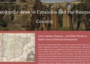 Screencap of website homepage with "Sephardic Jews in Catalonia and the Basque" in its top banner