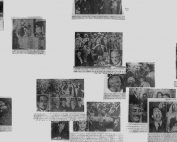 Photos of groups of people from historic Ladino newspapers