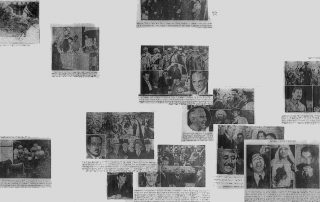 Photos of groups of people from historic Ladino newspapers