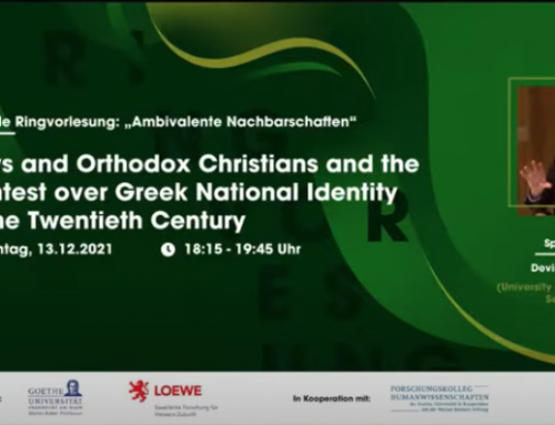Jews and Orthodox Christians and the Contest over Greek National Identity in the Twentieth Century | Goethe-Universität Frankfurt