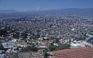 above the city view of Antakya, Turkey from lookout point