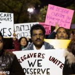 migrant caregivers protesting in Israel/Palestine