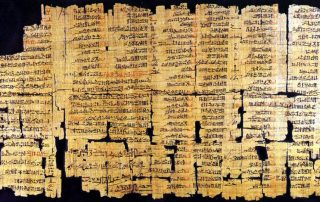 Ancient text on ancient parchment paper