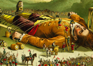 19th century illustration from a print edition of Gulliver's Travels