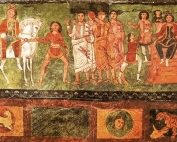 Greco-Roman mural from the Dura Europos synagogue from Syria in late antiquity