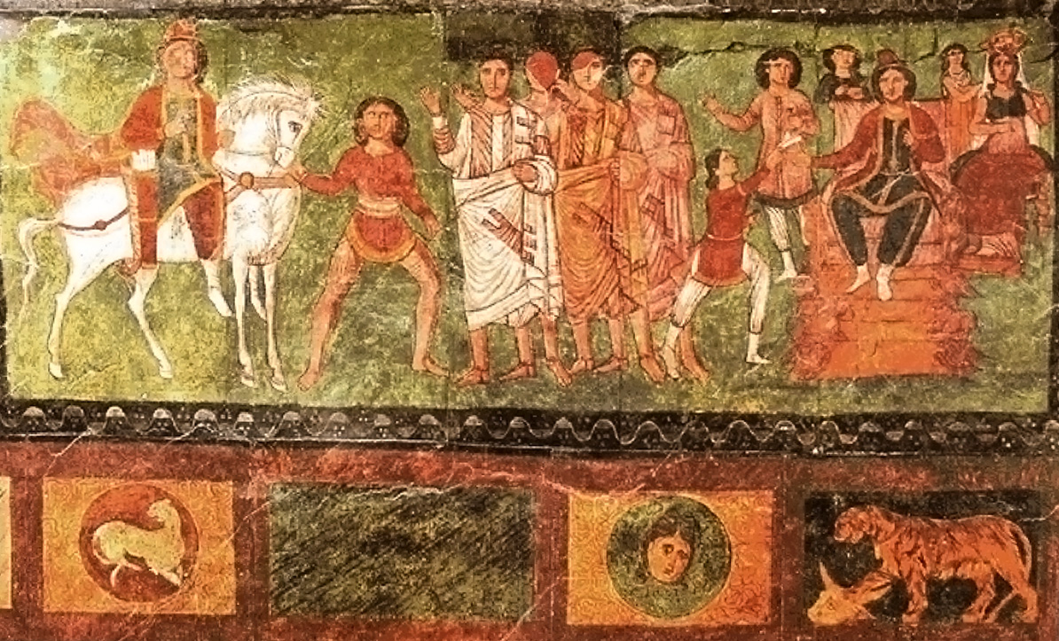 Greco-Roman mural from the Dura Europos synagogue from Syria in late antiquity