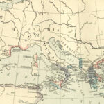 Historic map of Iberia and the Mediterranian Sea