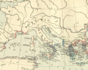 Historic map of Iberia and the Mediterranian Sea