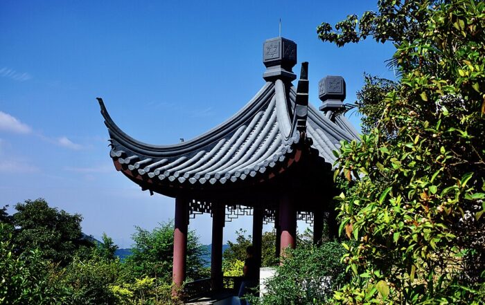 View of the Kadoorie Brothers Memorial Garden in the Kadoorie in the Kadoorie Brothers Farm and Botanic Garden in Hong Kong